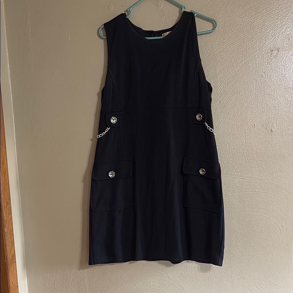 Michael Kors Elegant Black Sleeveless Shift Dress